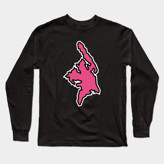 Cortes Island Simple Silhouette - Dusty Rose - Soft Pink - Bright and Bold - Cortes Island Long Sleeve T-Shirt by City of Islands